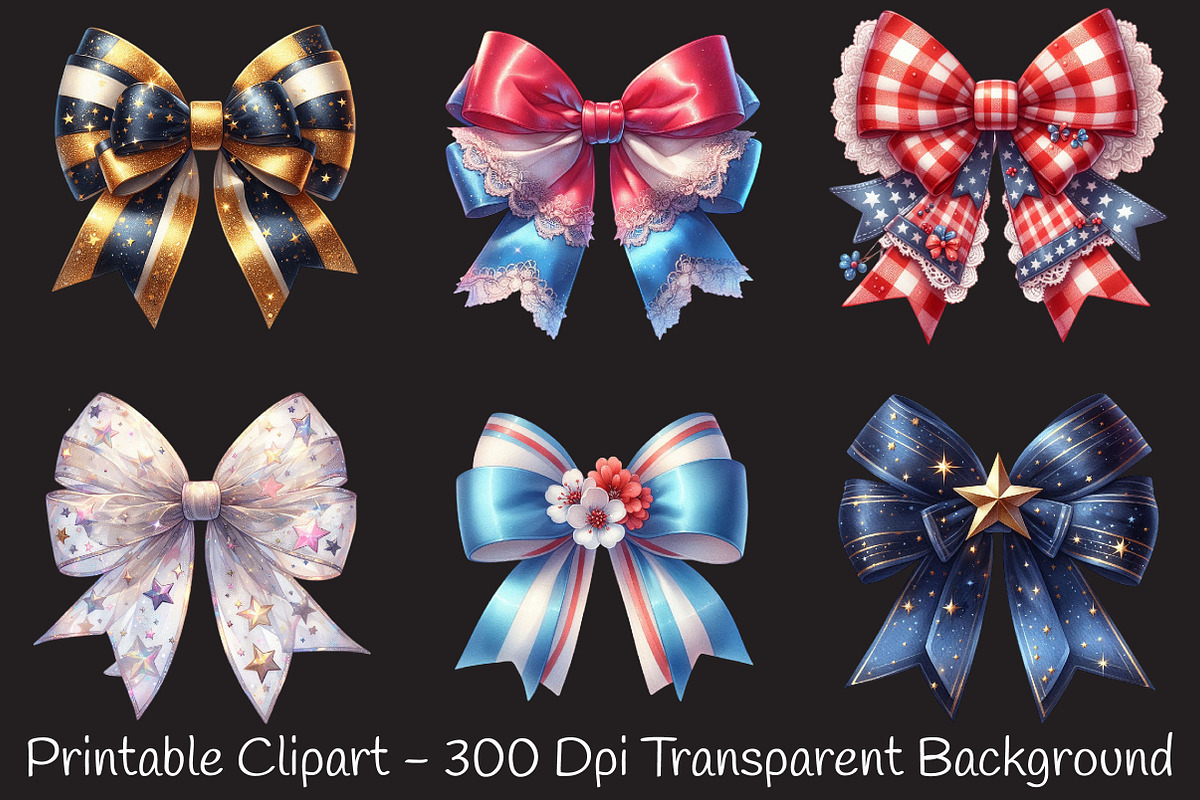 4th Of July Coquette Bow Sublimation, a Seasonal Illustration by RobertsArt (Photo 3 of 7)