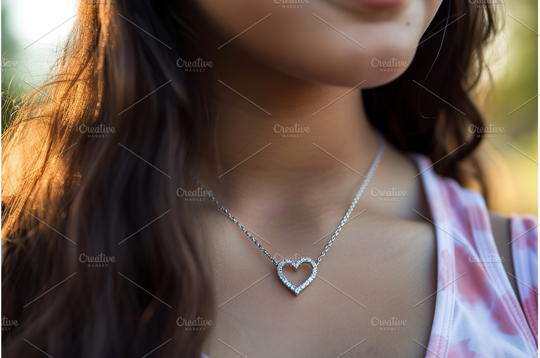 Young female with heart necklace in, a Person Photo by Lermont51