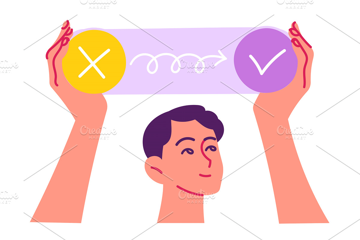 Process of solving a problem from, an Object Illustration by undrey