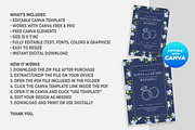 Navy Blue Floral Wedding Invitation, an Invitation Template by M9 Design (Thumbnail 5 of 5)