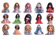 Princesses PNG Clipart Bundle, a Person Illustration by Nicolle's Colorful Art (Thumbnail 5 of 6)