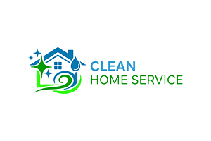 Clean House Service Logo Design Icon