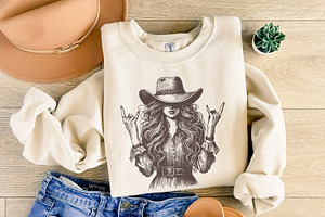 Cowgirl PNG, Sublimation Design