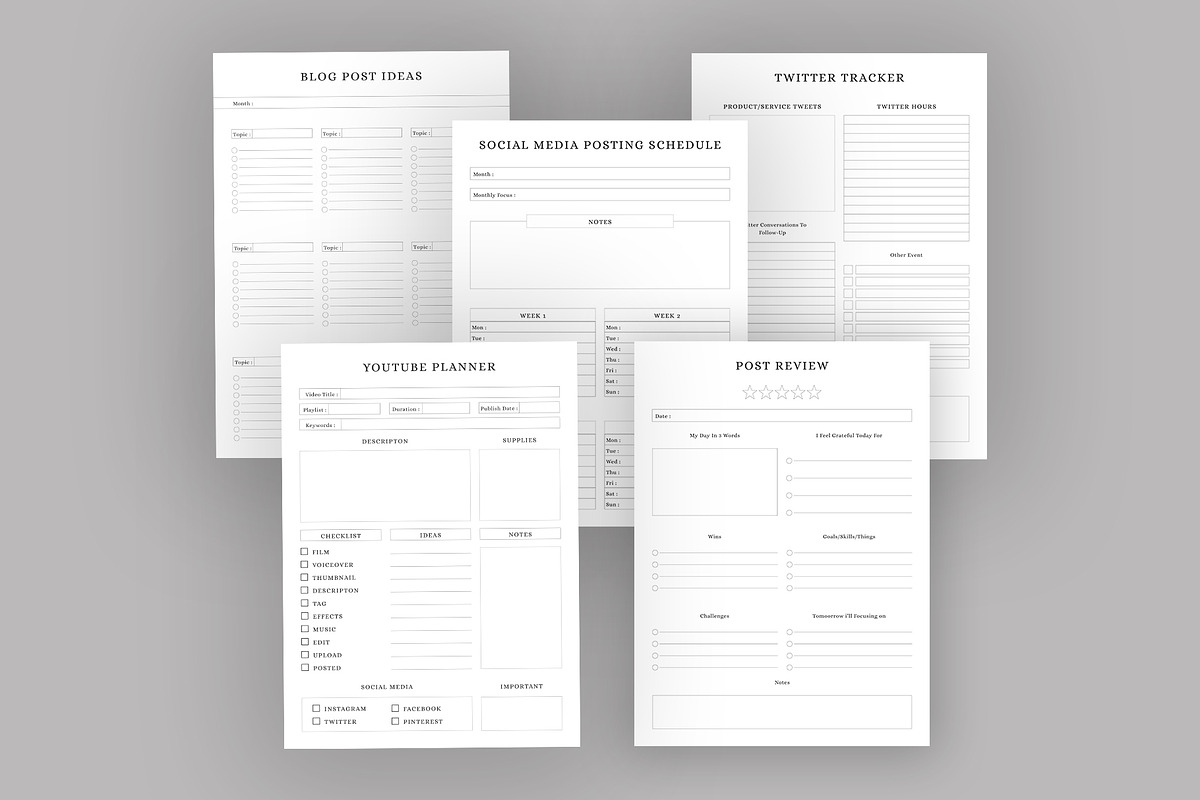 Editable social media planner bundle, a Stationery Template by Design Zone (Photo 8 of 9)