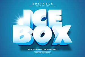 Ice Box 3D Editable Text Effect