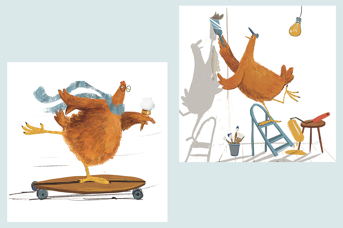 Happy Chickens, an Animal Illustration by Dashnpro (Photo 5 of 8)