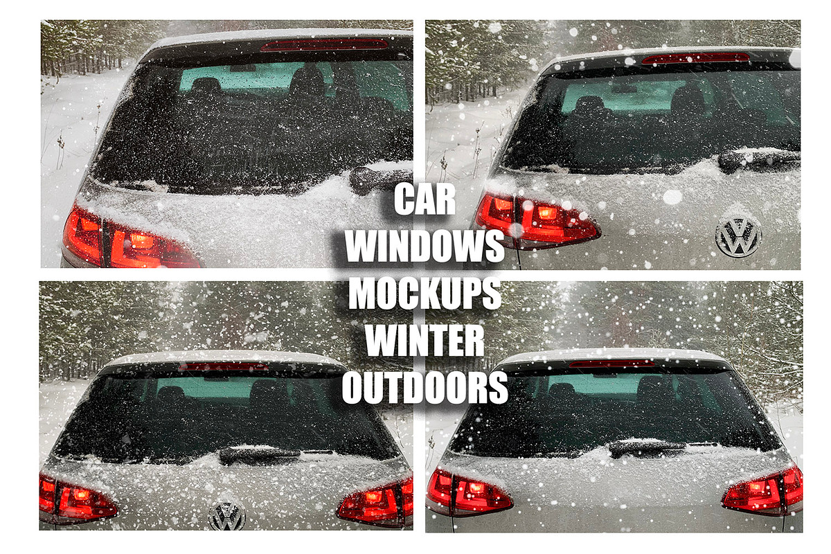 Car Window Mockups | Winter Mockup, a Templates & Theme by VetalStock (Photo 1 of 5)