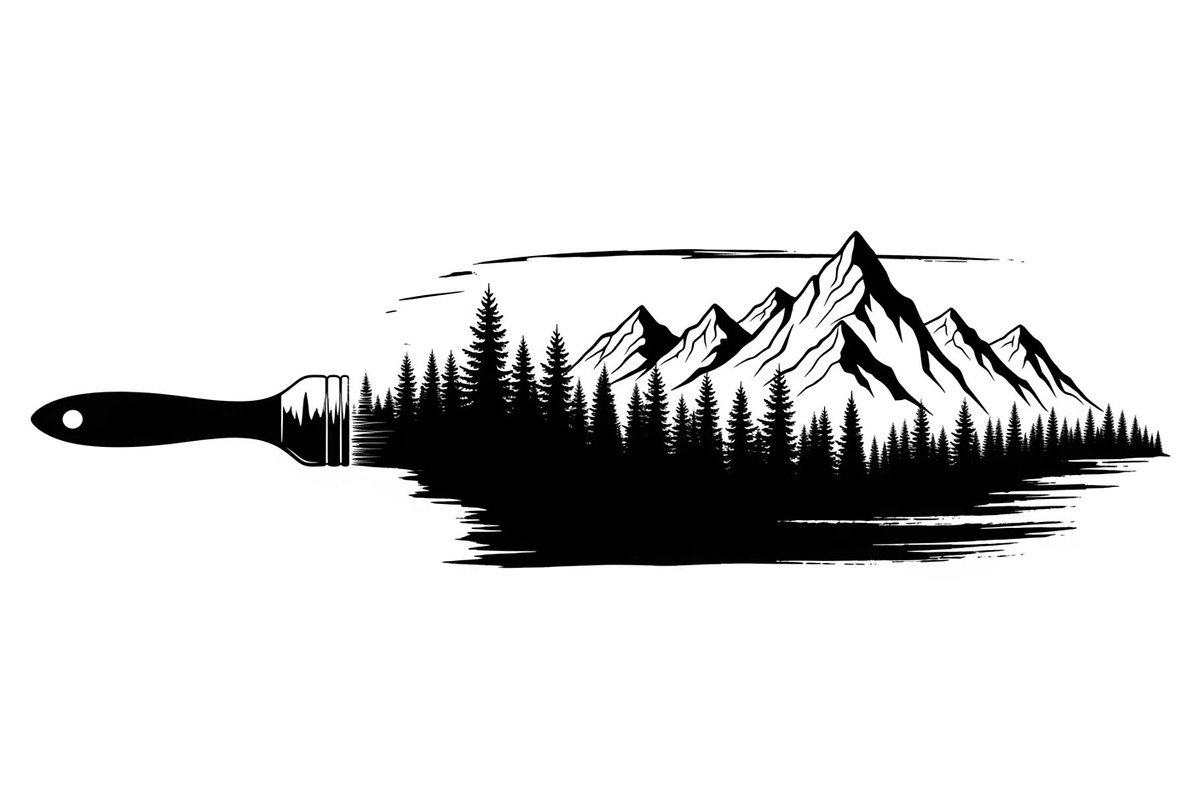 Nature Landscape Paintbrush Design B, an Illustration by Designs_River (Photo 28 of 31)