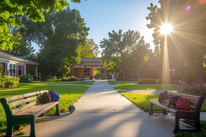 Sunny school campus, a School & Education Photo by DanFLCreativo