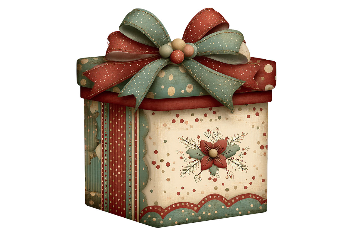 Whimsical Christmas Gift Box Clipart, an Illustration by Craft Nest (Photo 5 of 8)