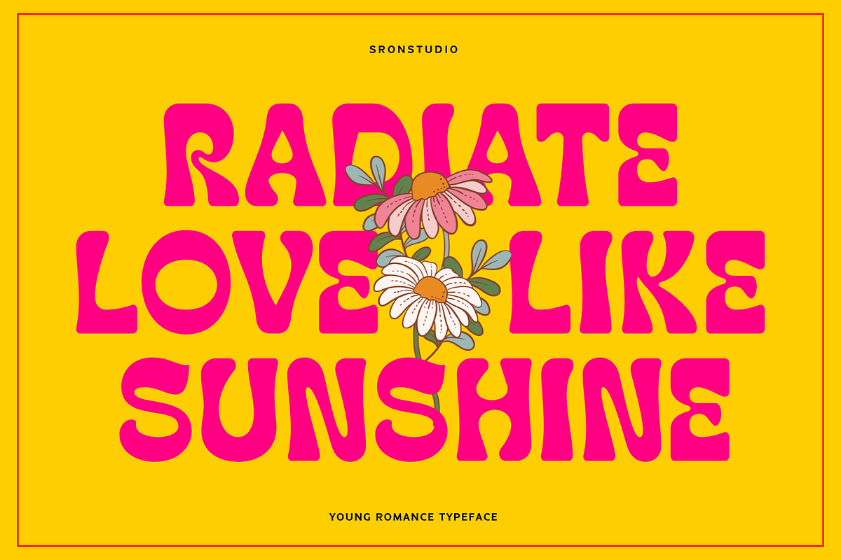Young Romance - Retro Display Font, a Sans Serif Font by Sronstudio (Photo 2 of 13)
