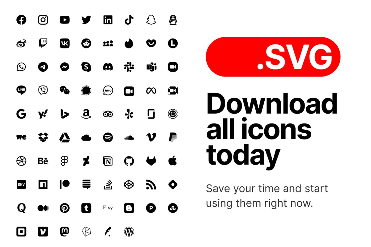 Social Media Icons SVG Vector Pack, a Solid Icon by Design Bits (Photo 5 of 5)