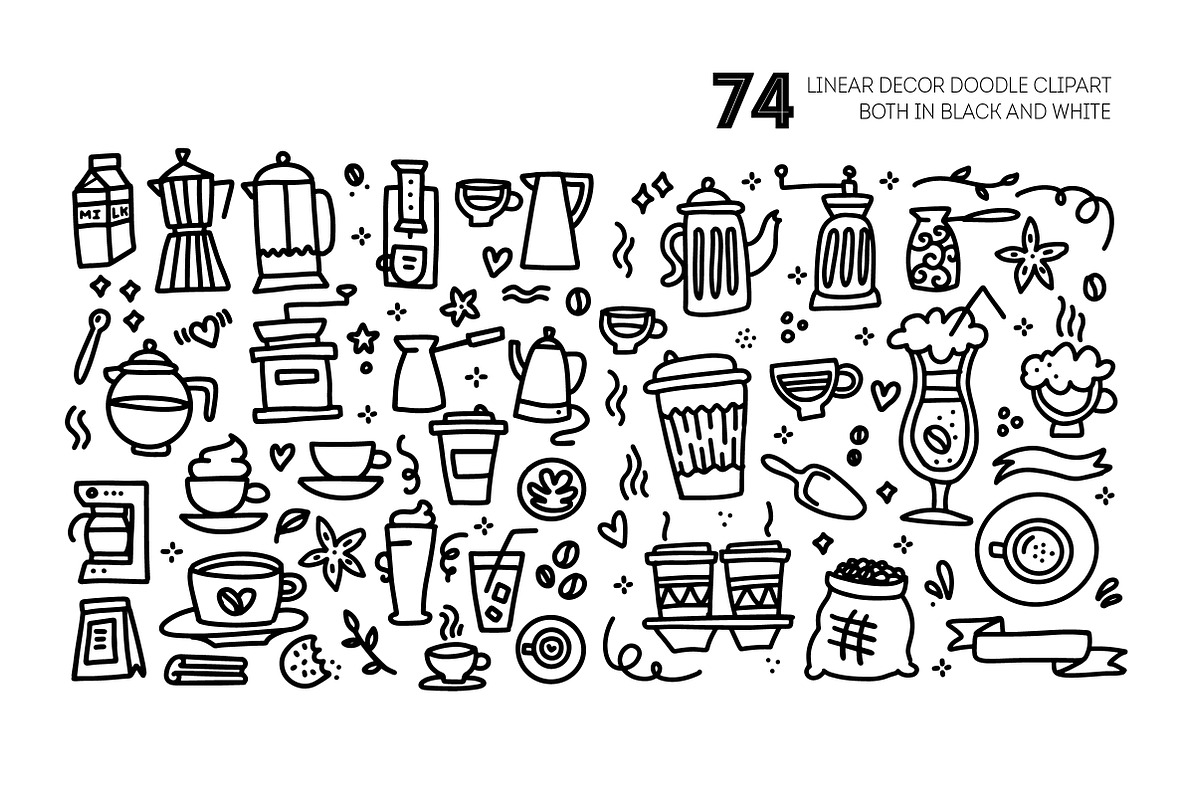 Coffee lettering &clipart collection, a Decorative Illustration by Lana Sham (Photo 9 of 15)