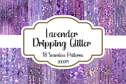 Lavender Dripping Glitter Patterns, a Pattern Graphic by PrintablesByFranklyn (Thumbnail 1 of 6)