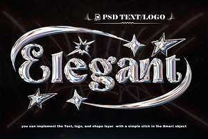 Elegant 3D Text Effect PSD, a Brushes & More by one-touch