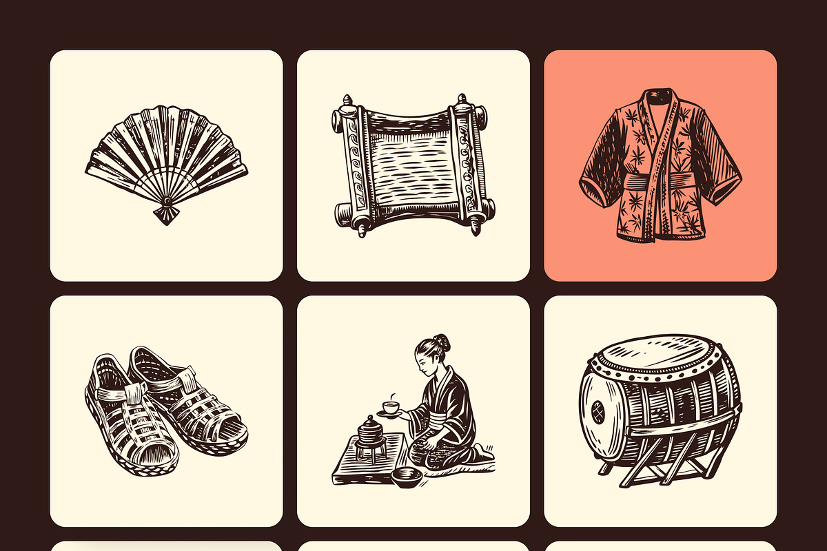 Vintage Japan Art Illustration, a Decorative Illustration by Creative Stall (Photo 10 of 10)