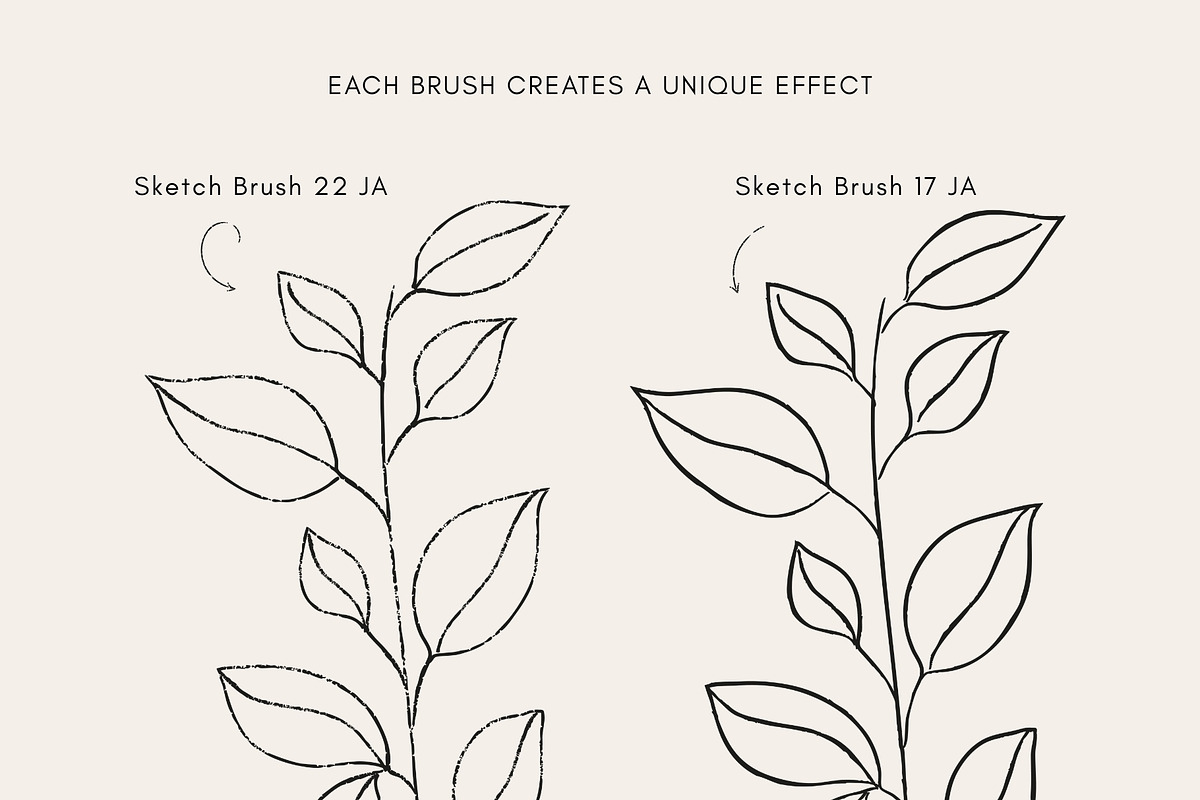 28 Adobe Illustrator Sketch Brushes, a Brush Add-On by Jenteva Art (Photo 6 of 16)