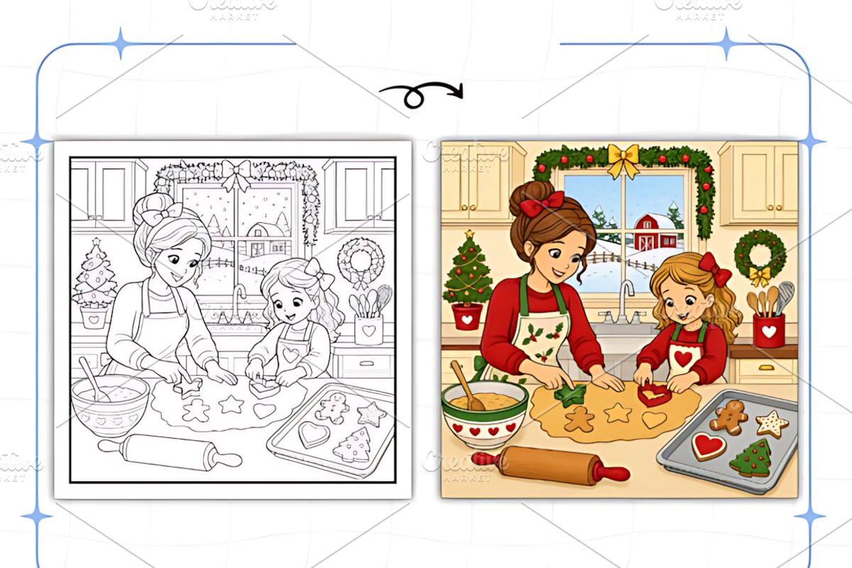 Christmas on the Farm Coloring Pages, a Seasonal Illustration by Design Station (Photo 7 of 8)