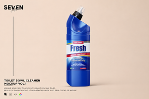 Toilet Cleaner Bottle Mockup, a Household Mockup by Se٧enStudio