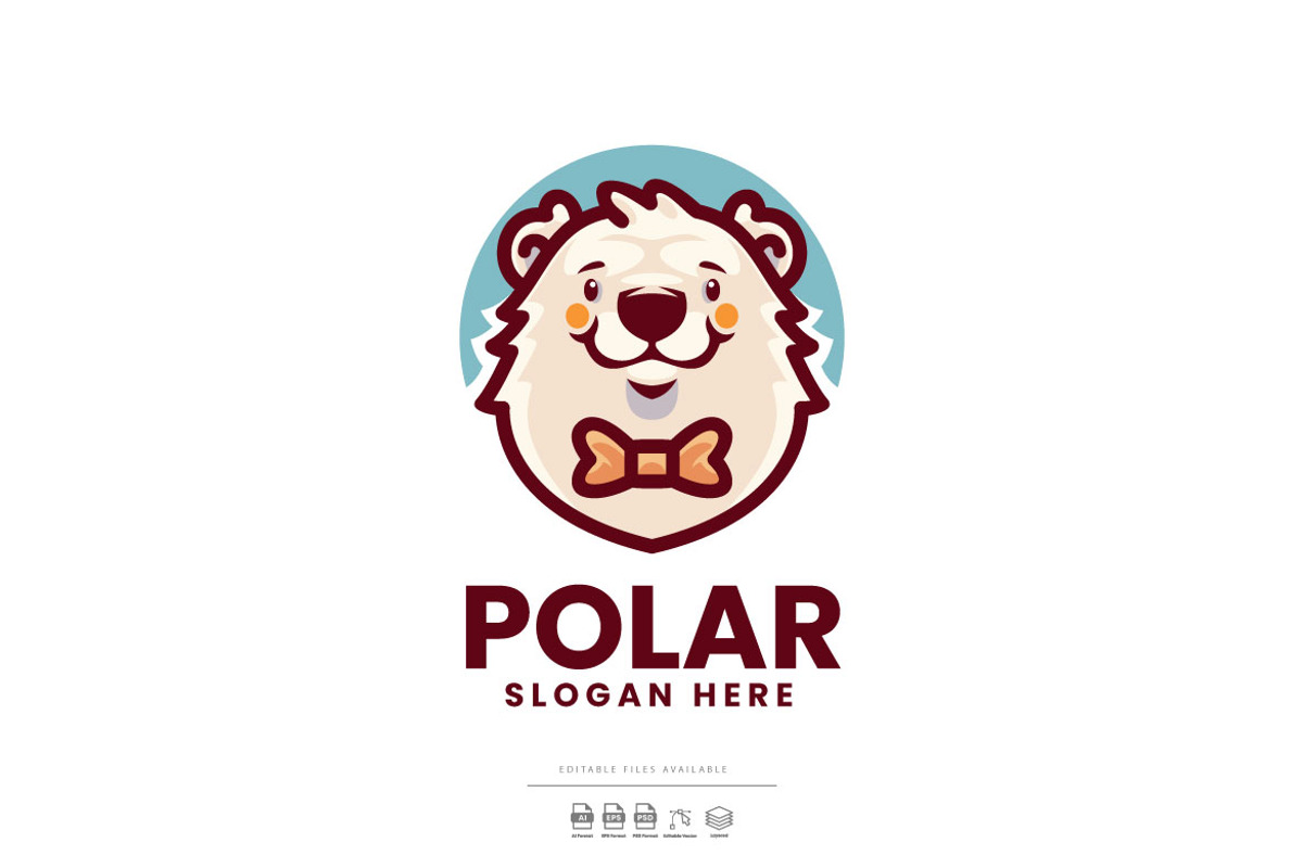 Polar Bear Cartoon logo, a Branding & Logo Template by Ary_ngeblur