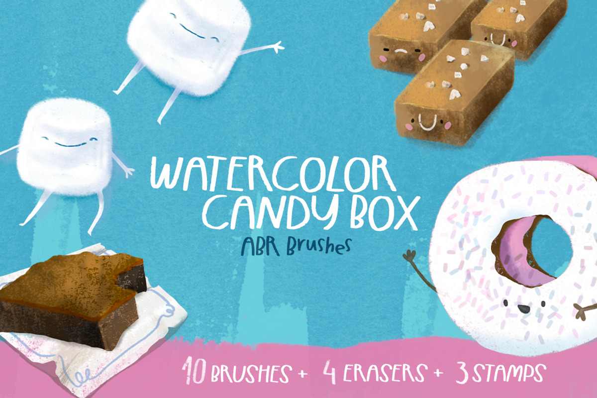 Watercolor Candy Box ABR Brushes, a Brush Add-On by Pencil Bop (Photo 1 of 10)