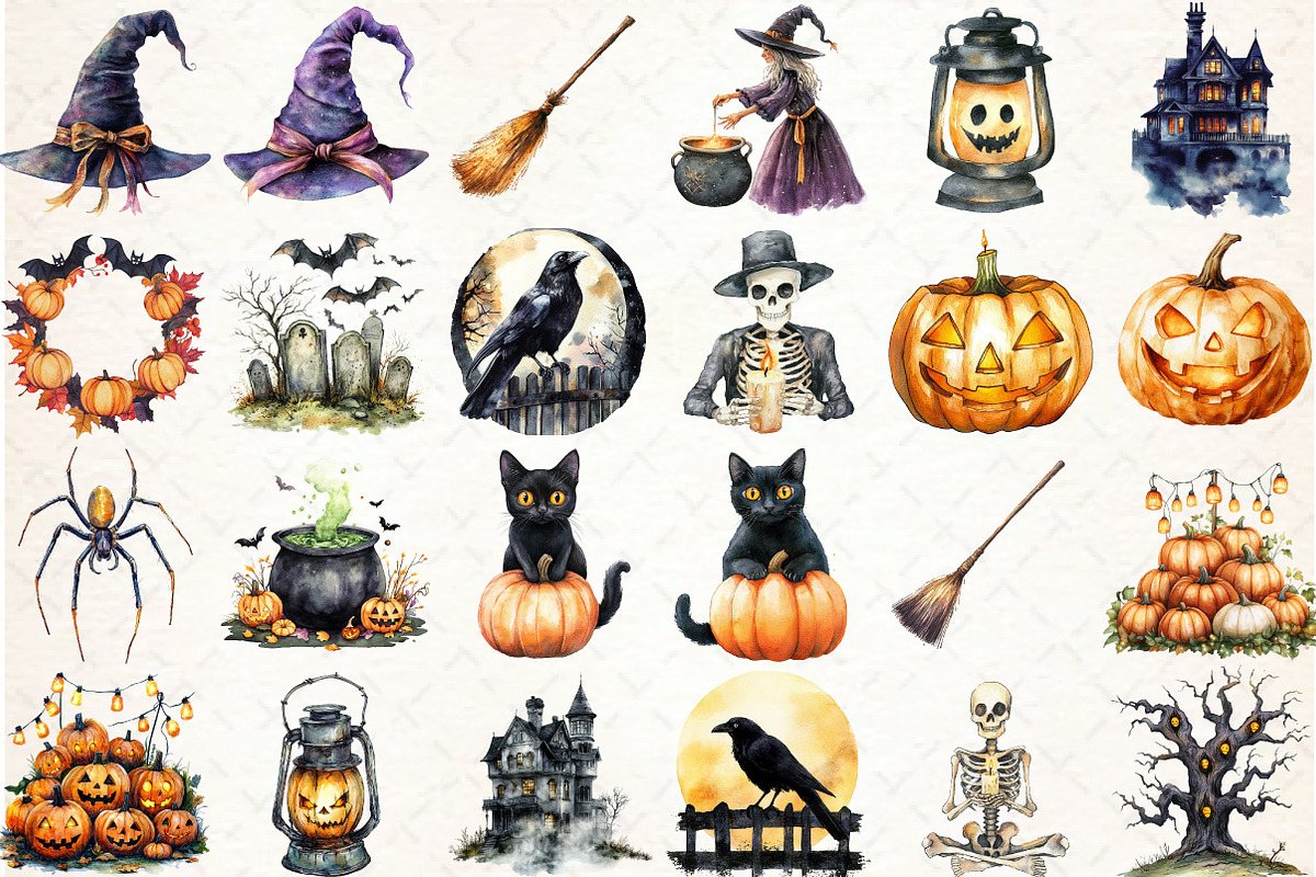 Spooky Halloween Clipart Bundle, an Illustration by Libby Wishes (Photo 3 of 7)