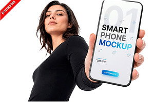 Smartphone Woman Hand PSD, an iPhone Mockup by Bruno's Shop