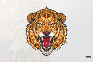 Fierce Lion Head Vector