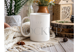 Cozy Cup Mockup with Knit Blanket, a Product Mockup by MockupWizard