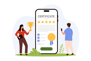 Certification of services, a Person Illustration by Flashvector