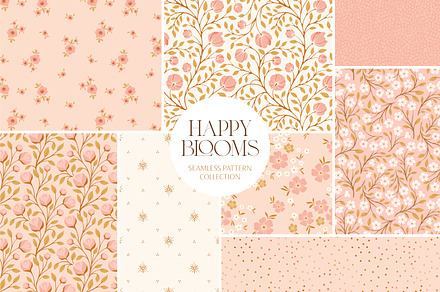 Pink Floral Seamless Surface Pattern