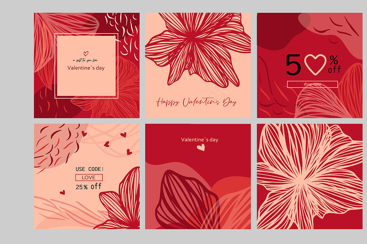 Valentine`s Day Instagram posts, a Poster Template by akovtun (Photo 2 of 4)
