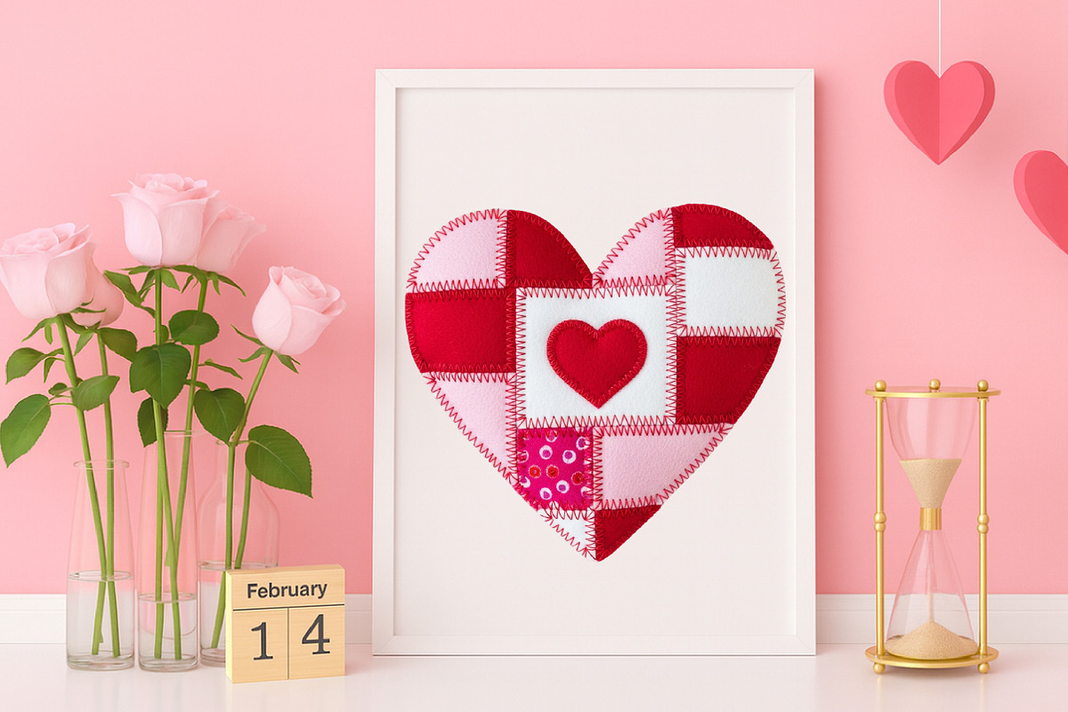 Valentine Patchwork Heart PNG, an Illustration by Canvas Craft (Photo 6 of 7)