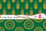 Indian Saree Green Paper Pack, a Pattern Graphic by InkBite Designs (Thumbnail 2 of 3)