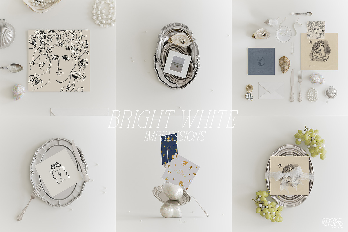 TREASURES OF THE SEA white mockup, a Product Mockup by Stykke Studio (Photo 3 of 10)