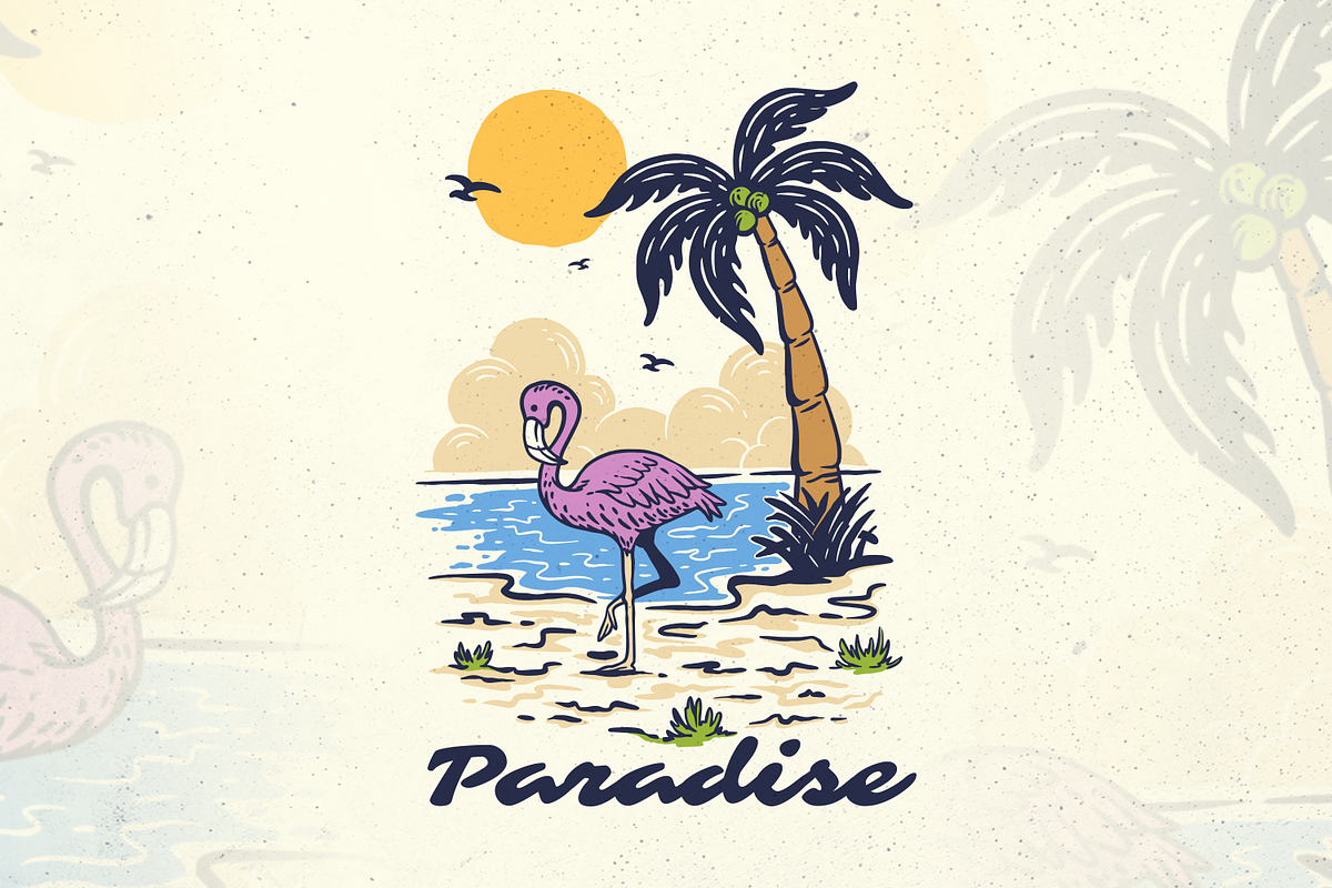 Paradise Beach, an Animal Illustration by Mangustudio (Photo 1 of 3)