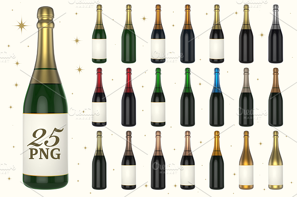 Champagne Bottle 3D
