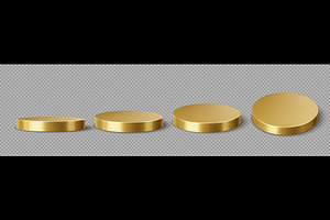 3D round golden podium stage