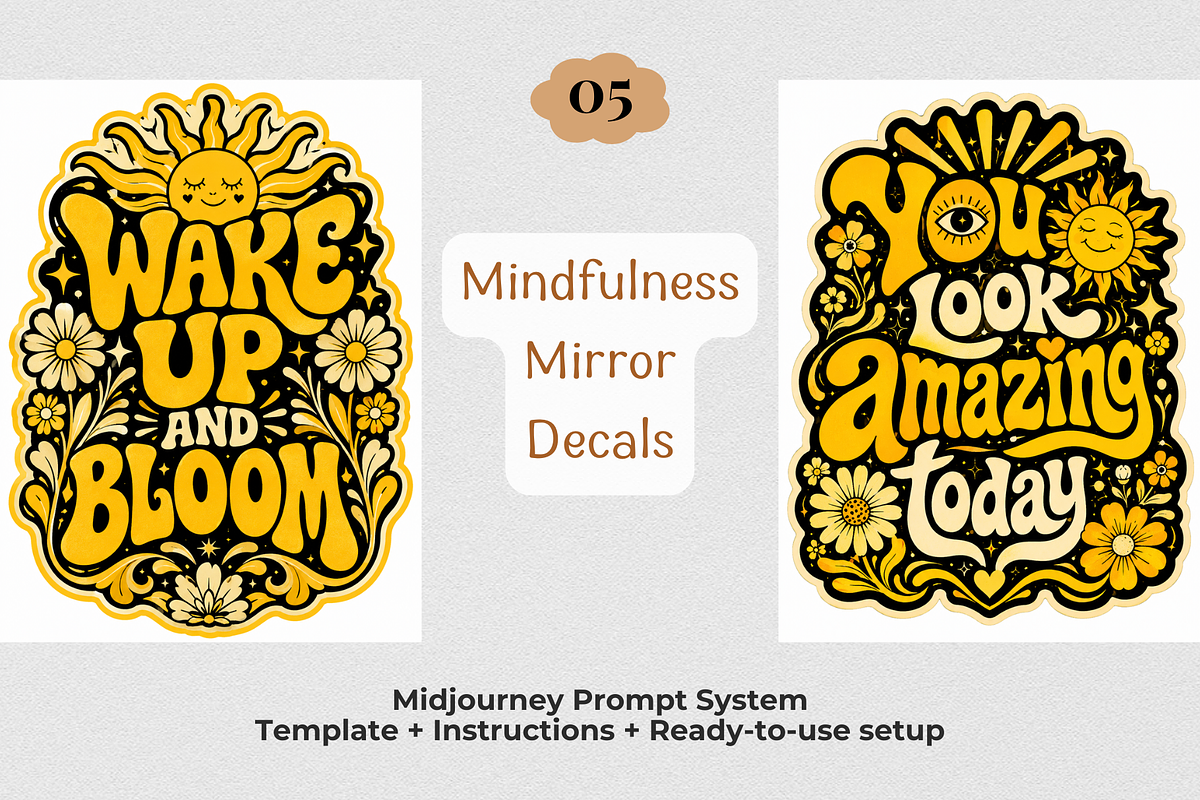 Retro Groovy Sticker T-Shirt Prompts, a Seasonal Illustration by Print Haven Mochi Vintage (Photo 8 of 8)