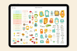 200 Stickers, Icons, Words, Notes