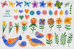 Watercolor Folk Easter.