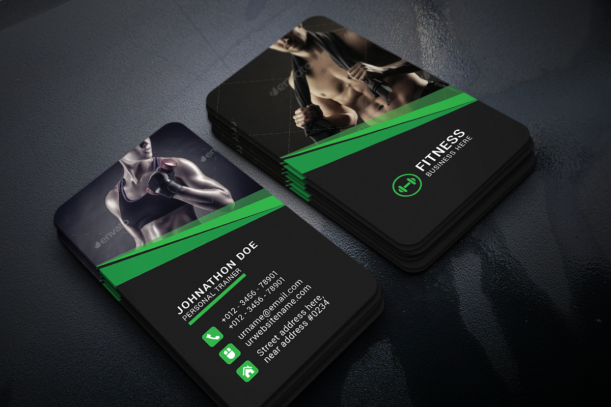 Fitness Business Card, a Business Card Template by Creative_Arts (Photo 3 of 6)