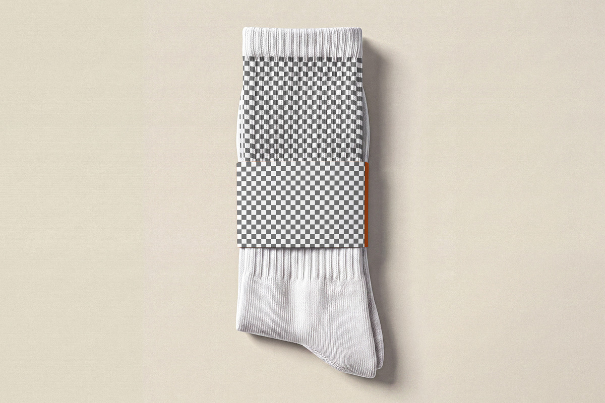 White Crew Sock Mockup, a Bottom Mockup by Designer Dude (Photo 2 of 2)