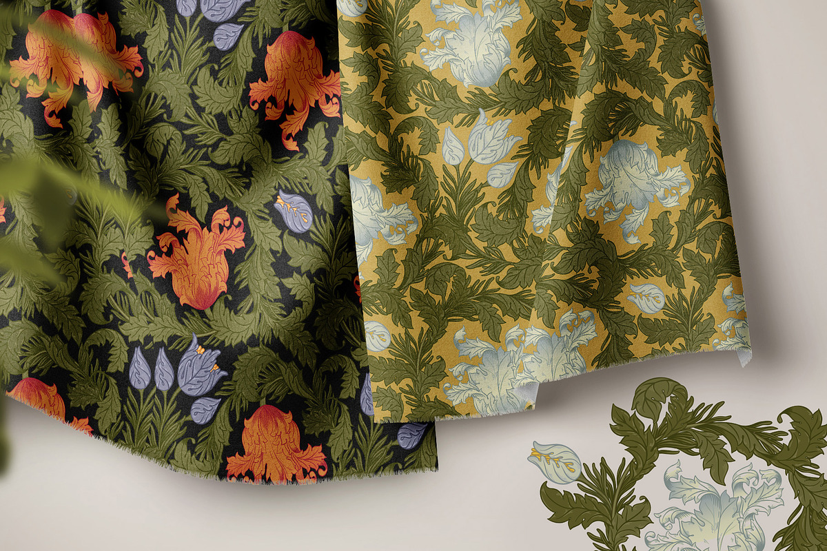 William Morris Style Pattern&Element, a Pattern Graphic by Varvara Gorbash (Photo 3 of 10)