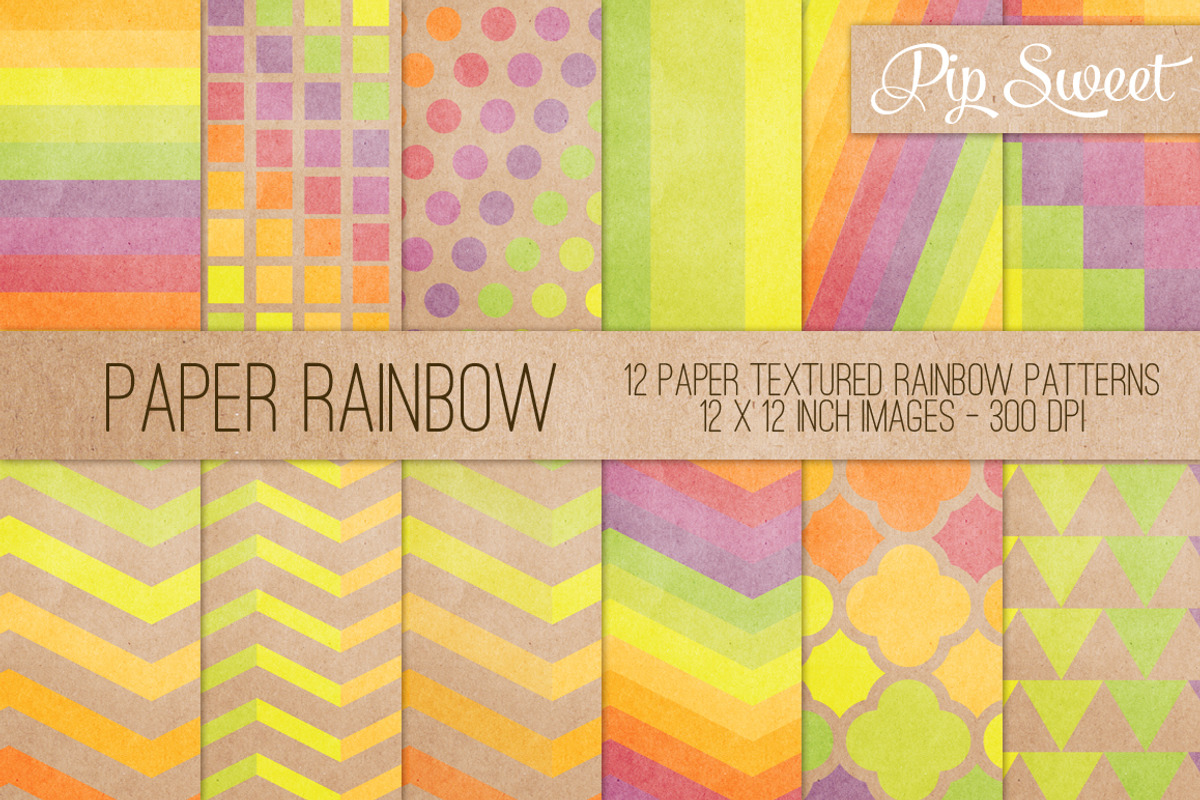 Paper Rainbow 12 Pattern Set