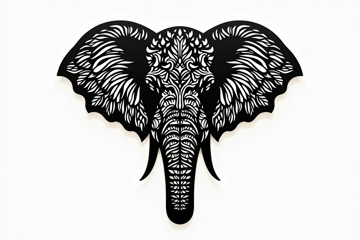 Elephant Silhouette with Ornamental, an Illustration by Amazin_art (Photo 6 of 16)