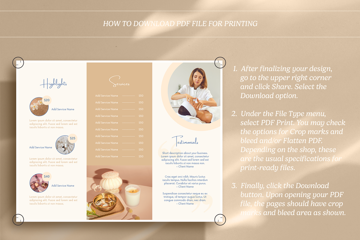 Beauty Salon & Spa Trifold Brochure, a Brochure Template by Creatif Foundry (Photo 4 of 6)