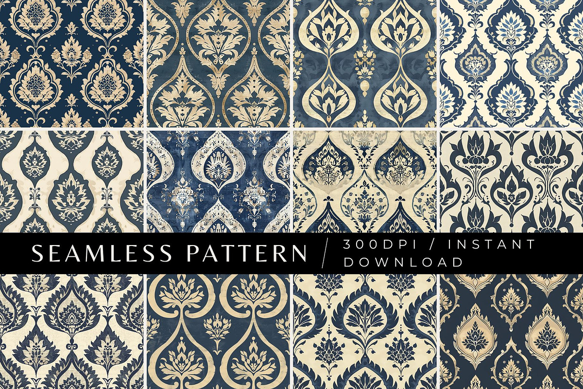 12 Teardrop Ottoman Seamless Pattern, a Pattern Graphic by Inknfolly (Photo 1 of 7)