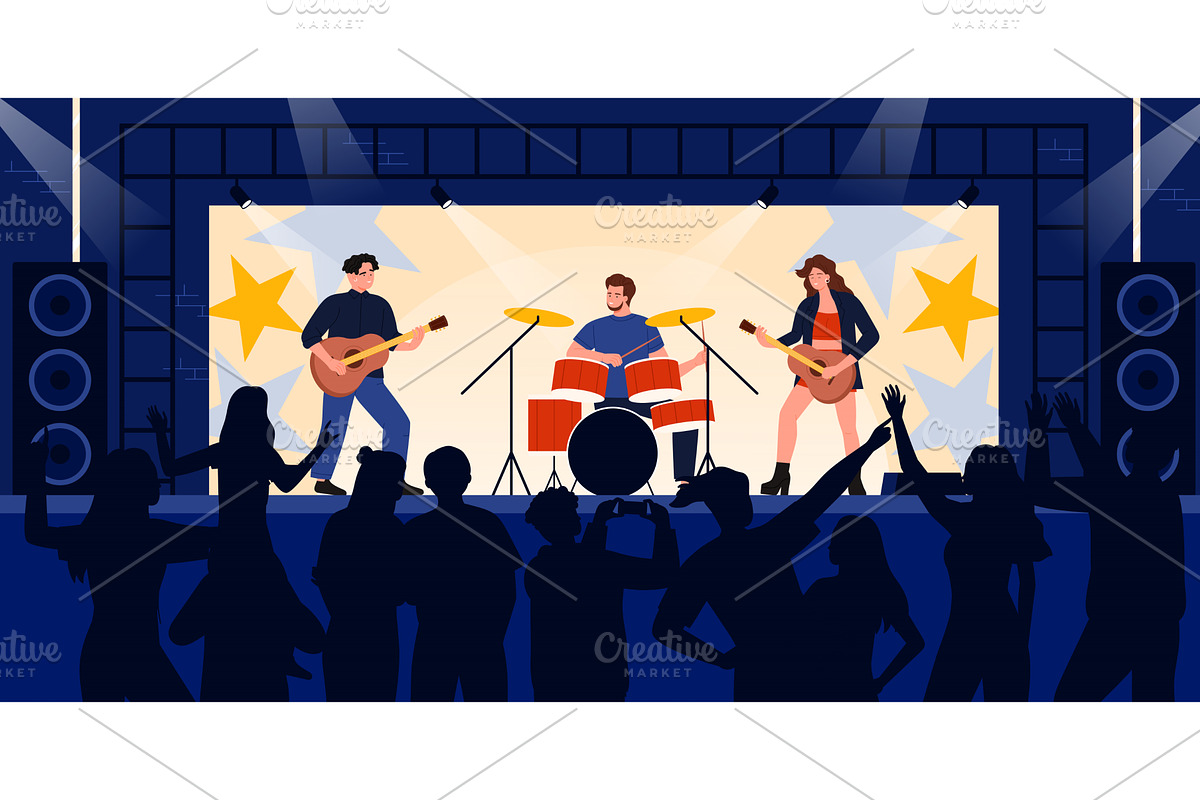 Concert, music festival, live show, a Person Illustration by Flashvector
