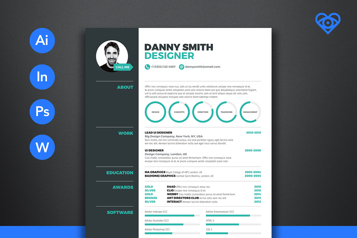 Resume 3, a Resume Template by ikono.me (Photo 1 of 6)